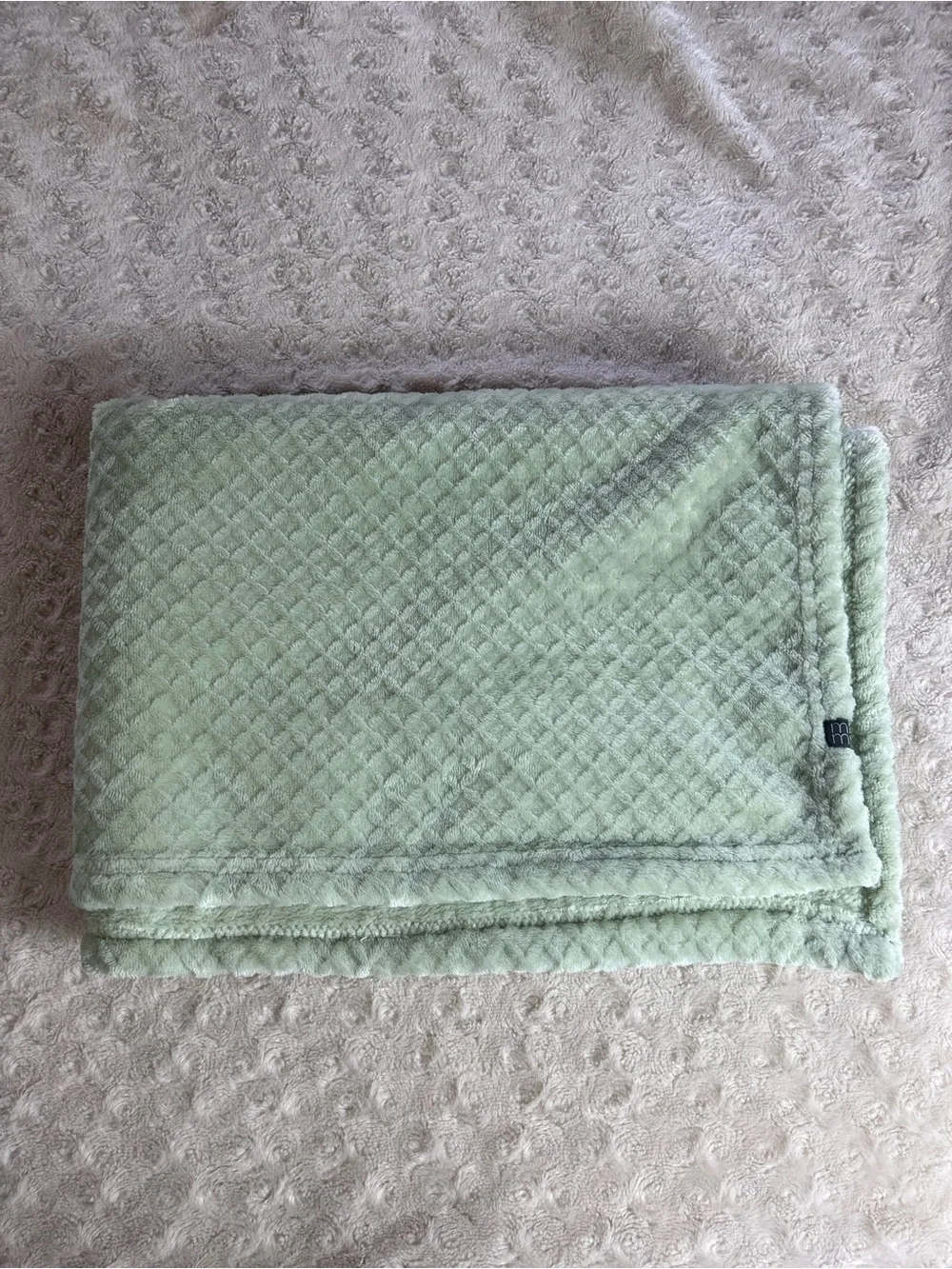 Gerber Modern Moments Solid Green Baby Blanket Plush Soft Diamond Design Lovey